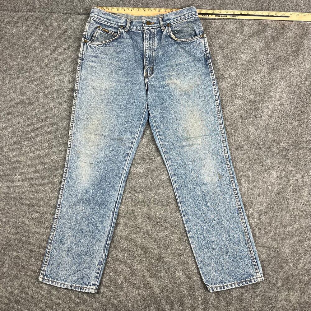 Vintage HIS Jeans Womens 33x30 Blue Straight Leg Vintage Acid Wash Denim